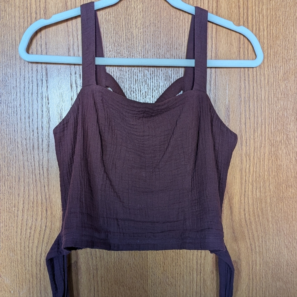 Anthropologie Deep Purple Crop Top